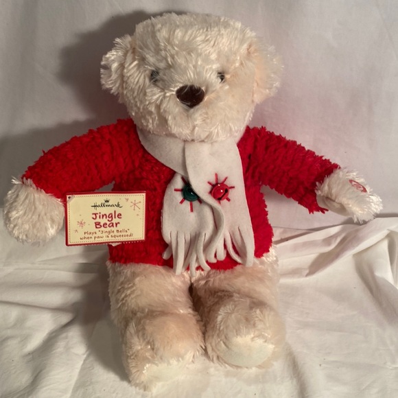 Hallmark JINGLE BEAR Christmas plush stuffed animal plays Jingle Bells 14" tall - Picture 1 of 2